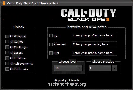 Ps3 Xbox Pc Call Of Duty Black Ops 2 Prestige Hack Report Hacks